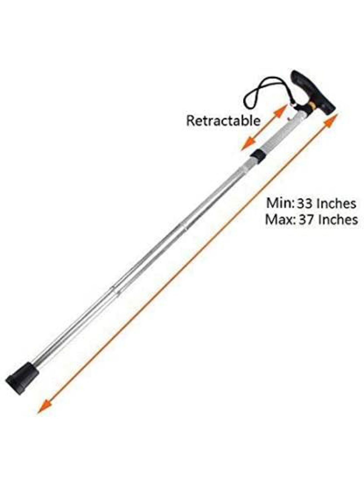 MCP Jindal 4 Folding Sections Folding Walking Stick (Silver)