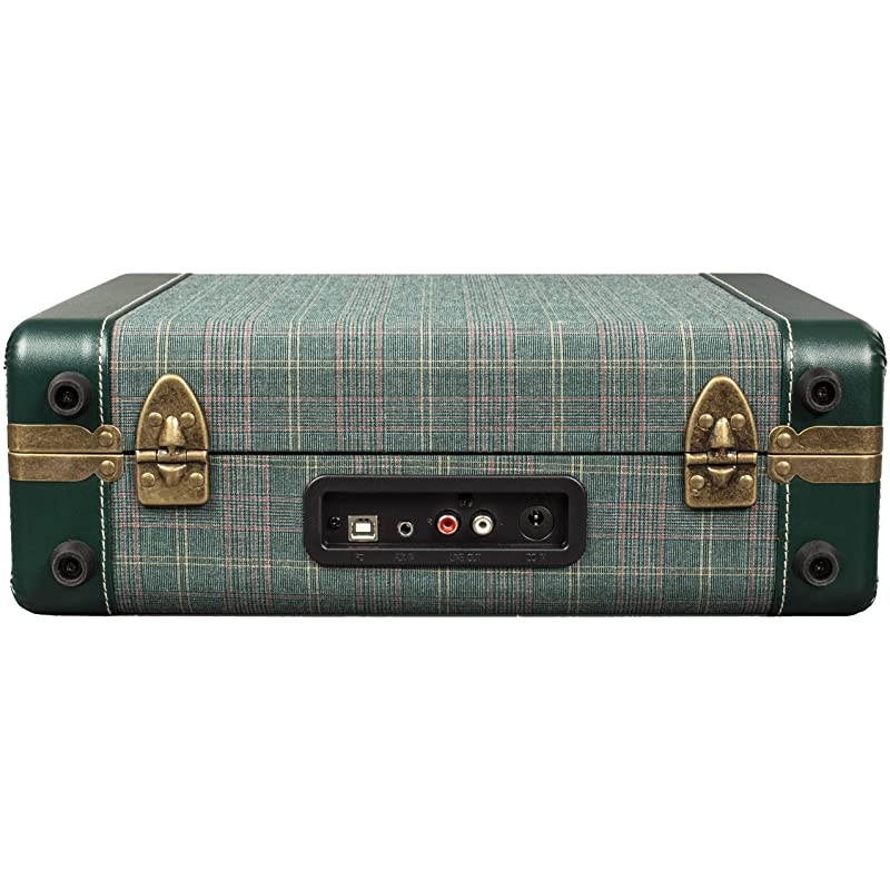 Executive Vintage Bluetooth 3Speed Portable Suitcase Turntable with USB Pine