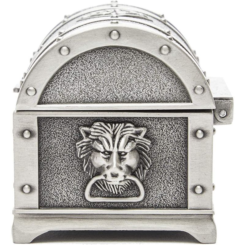 Silver Rectangle Vintage Treasure Chest Jewelry Box Storage Trinket Ring Earring Necklace Keepsake Case 2.9&rdquo;x2.1&rdquo;x2&rdquo;