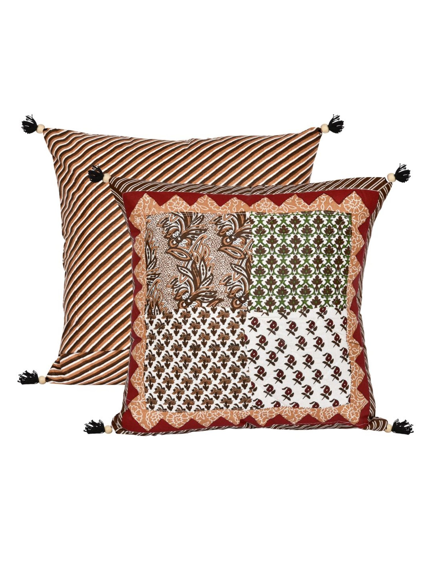 Living Roots Multicolor Cotton Cushion Covers - Set of 5
