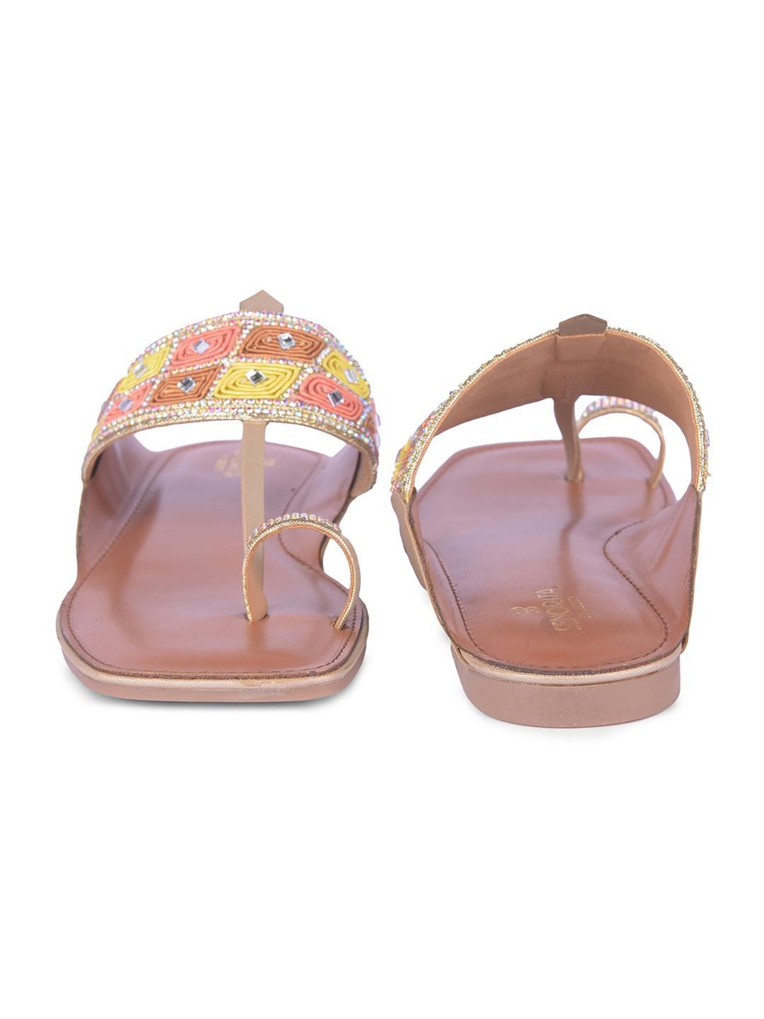Senorita by Liberty Women's Rose Gold Kolhapuri Sandals