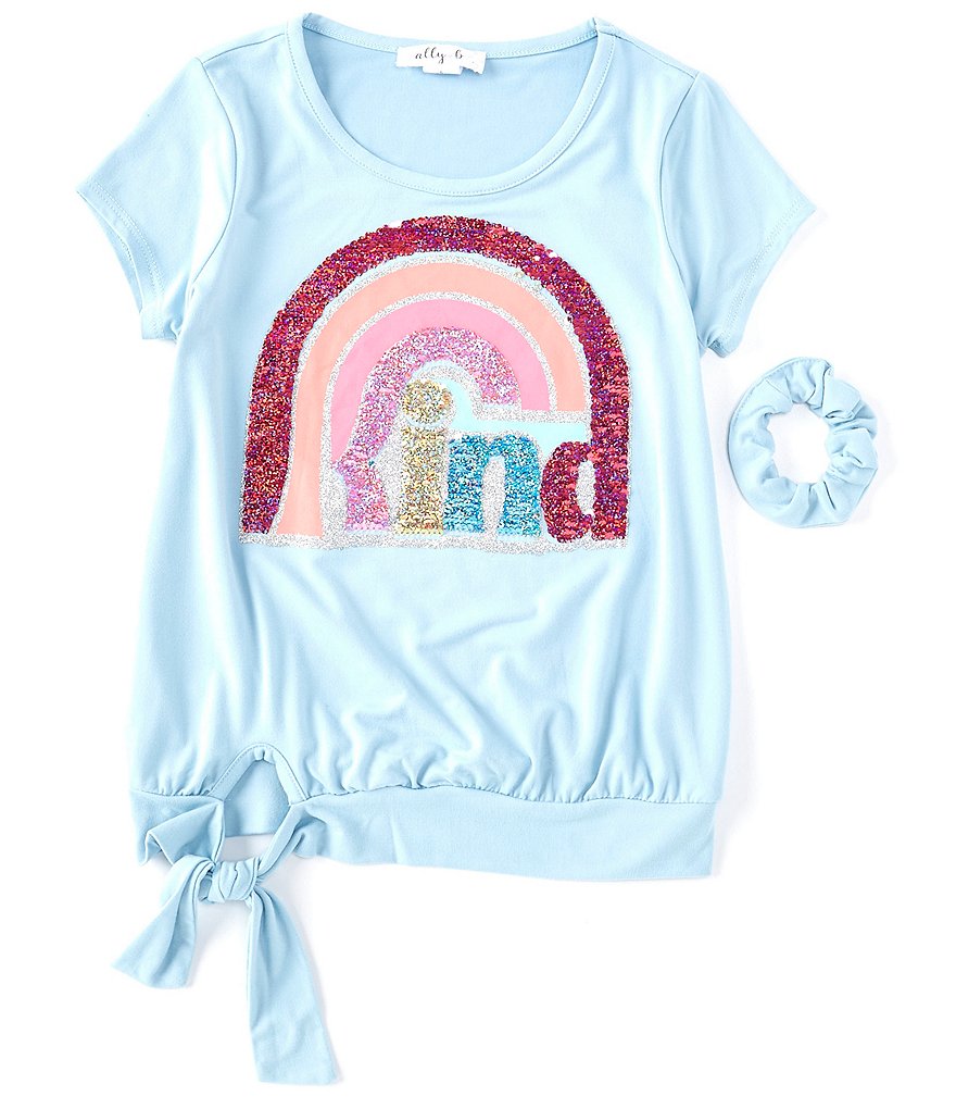 Ally B Big Girls 7-16 Short-Sleeve Rainbow Graphic Tee