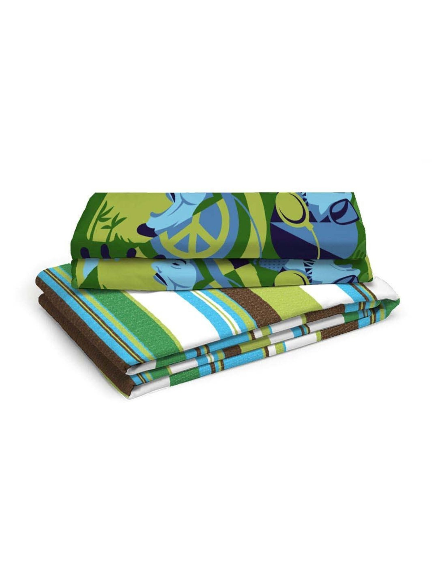 Boutique Living Rasta Rhyms Multicolor Cotton 140 TC King Size Bed Sheet with Pillow Cover