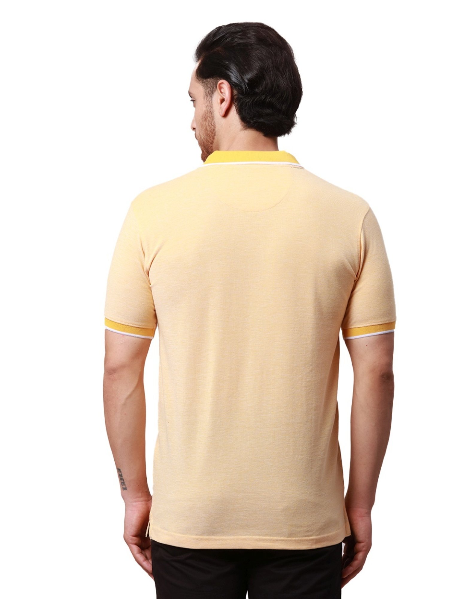 Park Avenue Yellow Slim Fit Polo T-Shirt
