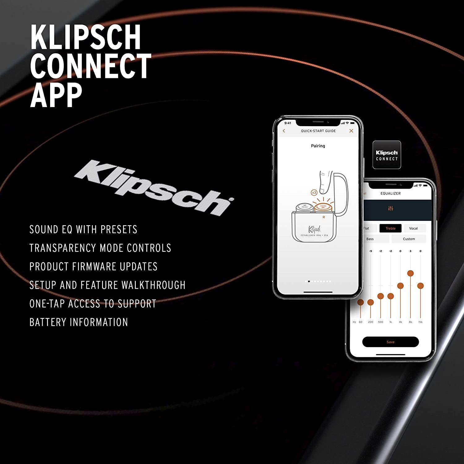 Klipsch T5 True Wireless Earphones - True Wireless Earbuds with Bluetooth 5 Wireless connectivity, Patented, Ultra-Comfortable Ear Tips