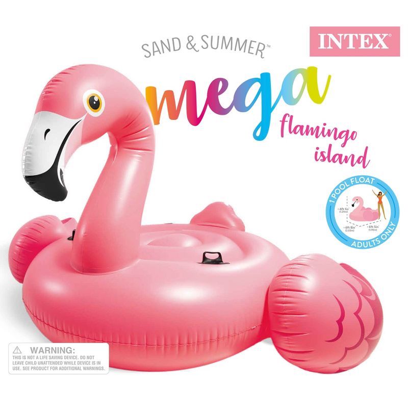 Intex 57288EP Giant Inflatable 80 Inch Mega Flamingo Ride On Pool Float (3 Pack)
