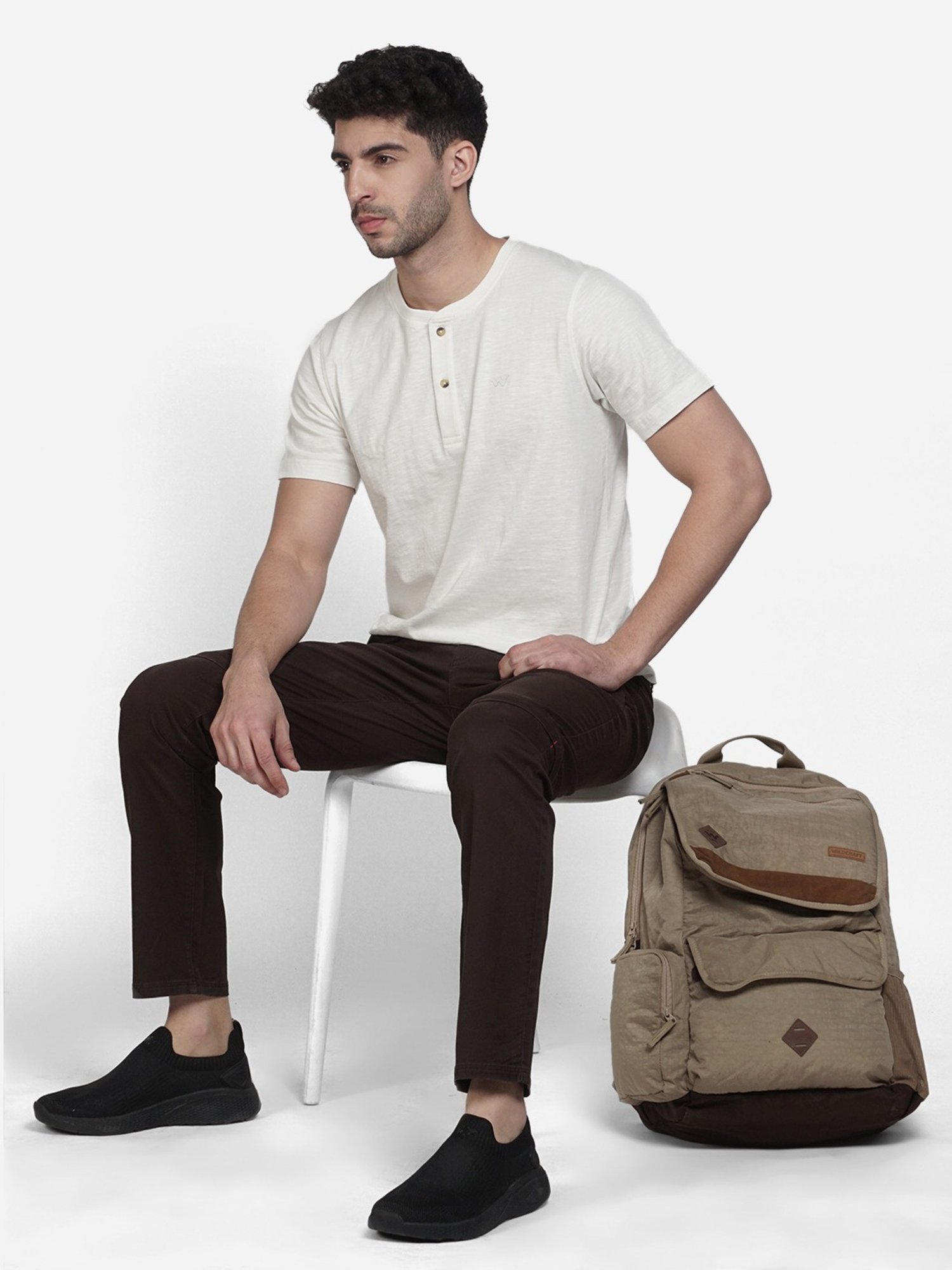 Wildcraft Brown Cotton Regular Fit Trackpants