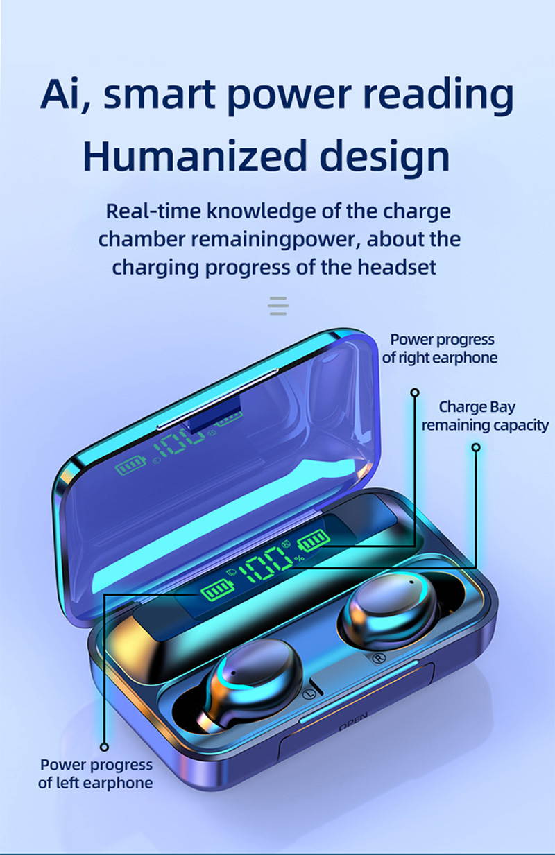 Wireless Bluetooth Earbuds Noise Cancelling Headphones with Charging Case 9D Stereo Earphones Earbuds IPX7 Waterproof Bluetooth 5.0 Wireless Sport Earbuds (Black, With Strap String)