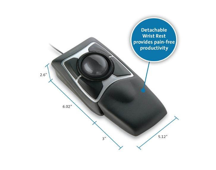 New Kensington Expert Trackball Mouse, Diamond Eye Optical tracking, Award-winning Scroll Ring, Large ball for maximum precision and control, Wired USB Connection with TrackballWorks Customization