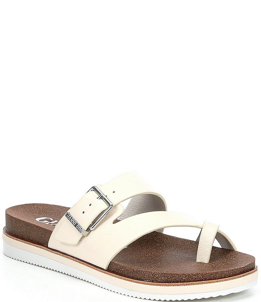 Gianni Bini Klaudy Leather Buckle Toe Loop Sandals