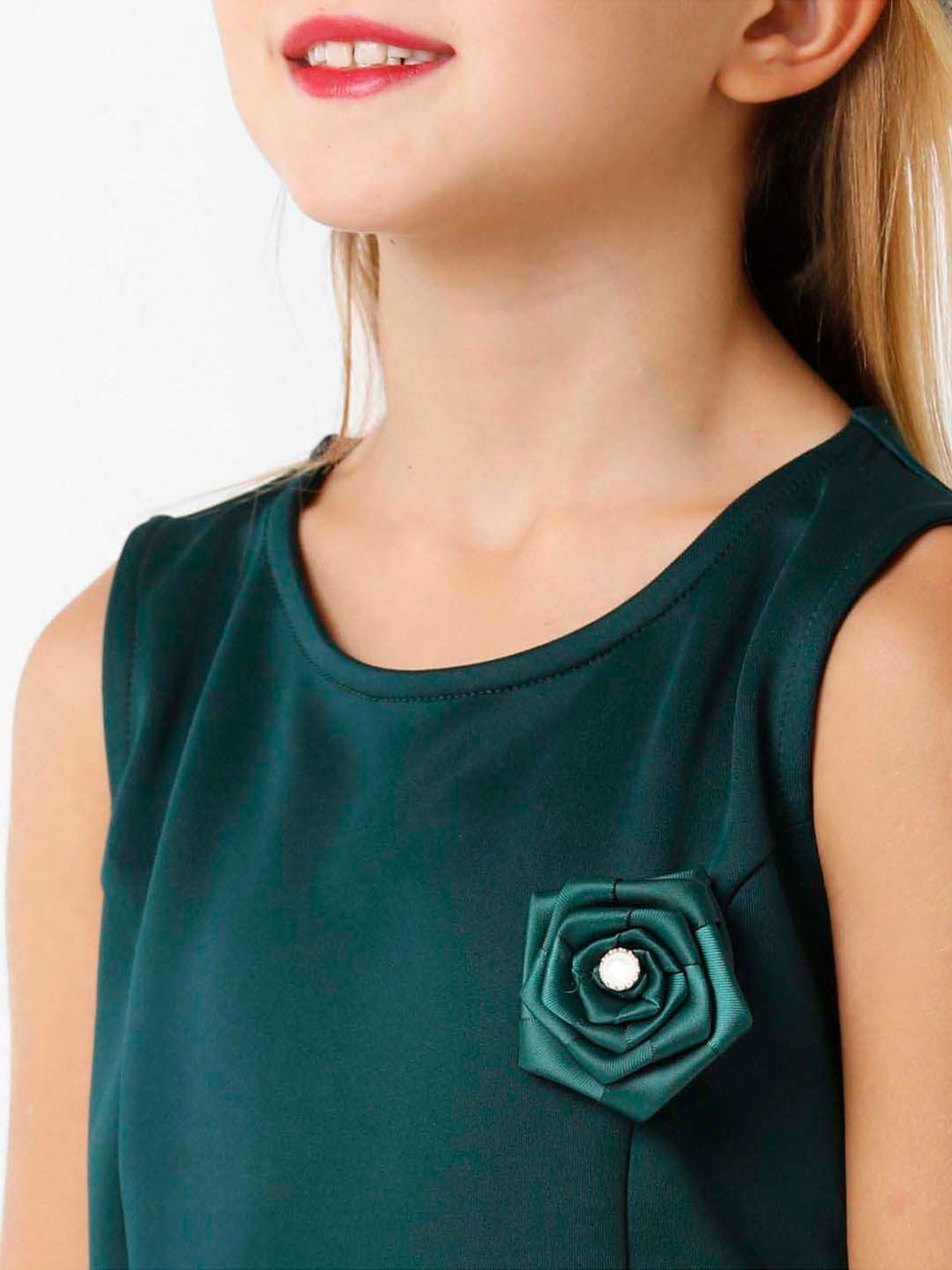 Kate & Oscar Kids Teal Blue Applique Dress