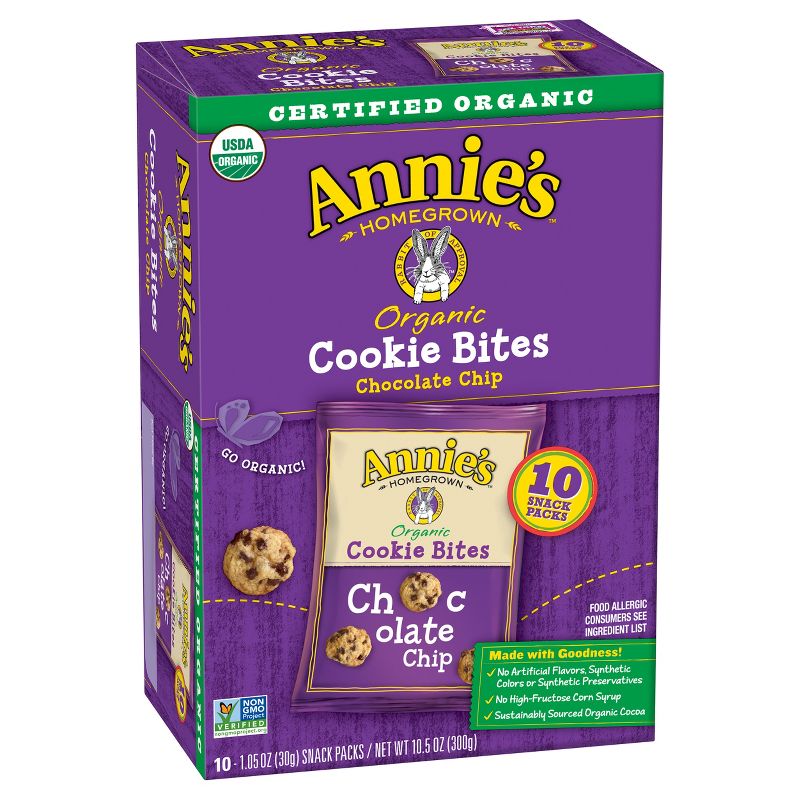 Annie's Organic Cookie Bites Chocolate Chip Pack - 10.5oz/10ct