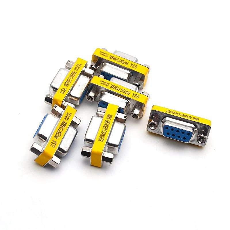 DB9 Female to Female Mini Gender ChangerCoupler Adapter Connector Pack of 6