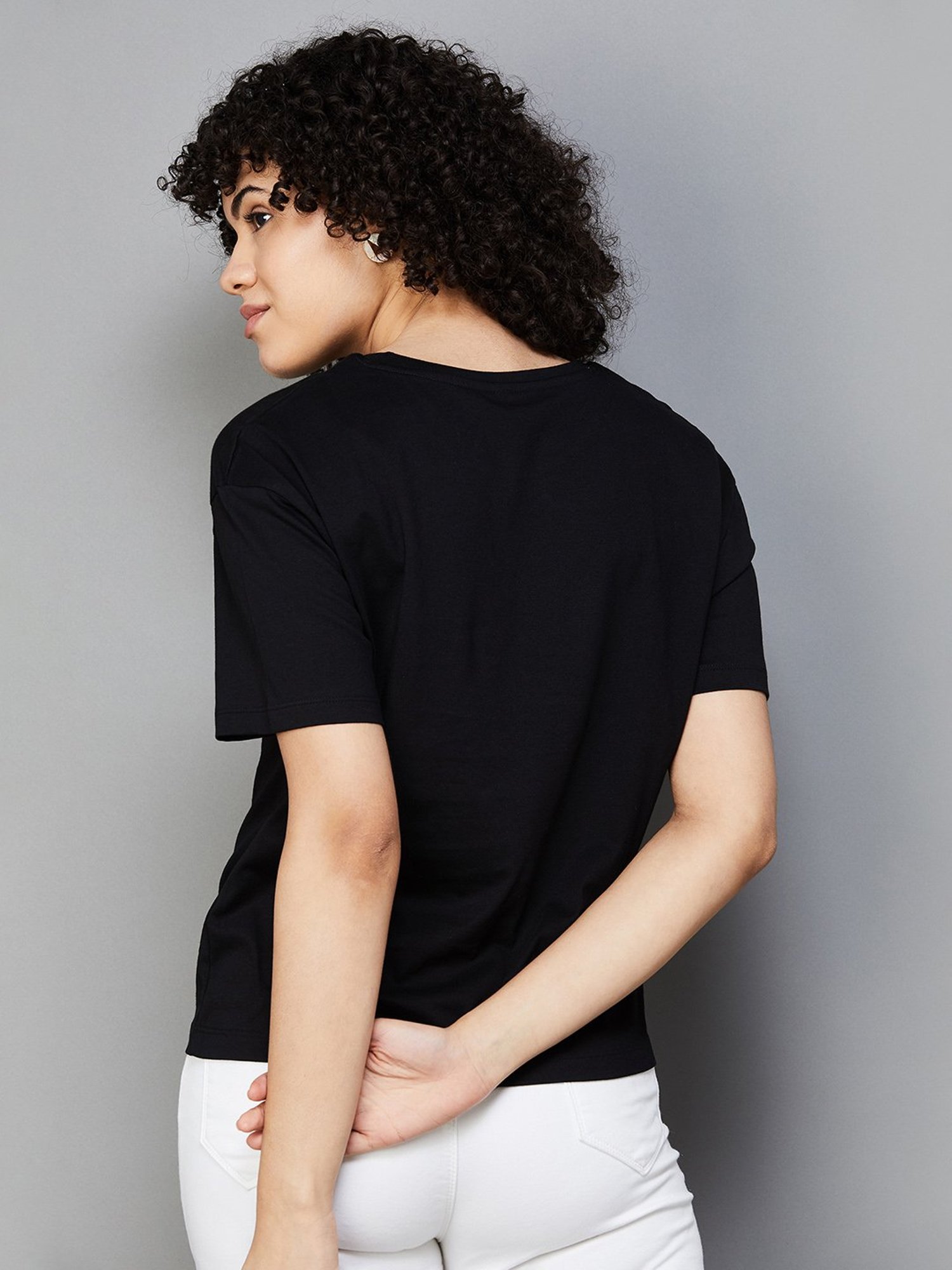 Fame Forever by Lifestyle Black Regular Fit T-Shirt