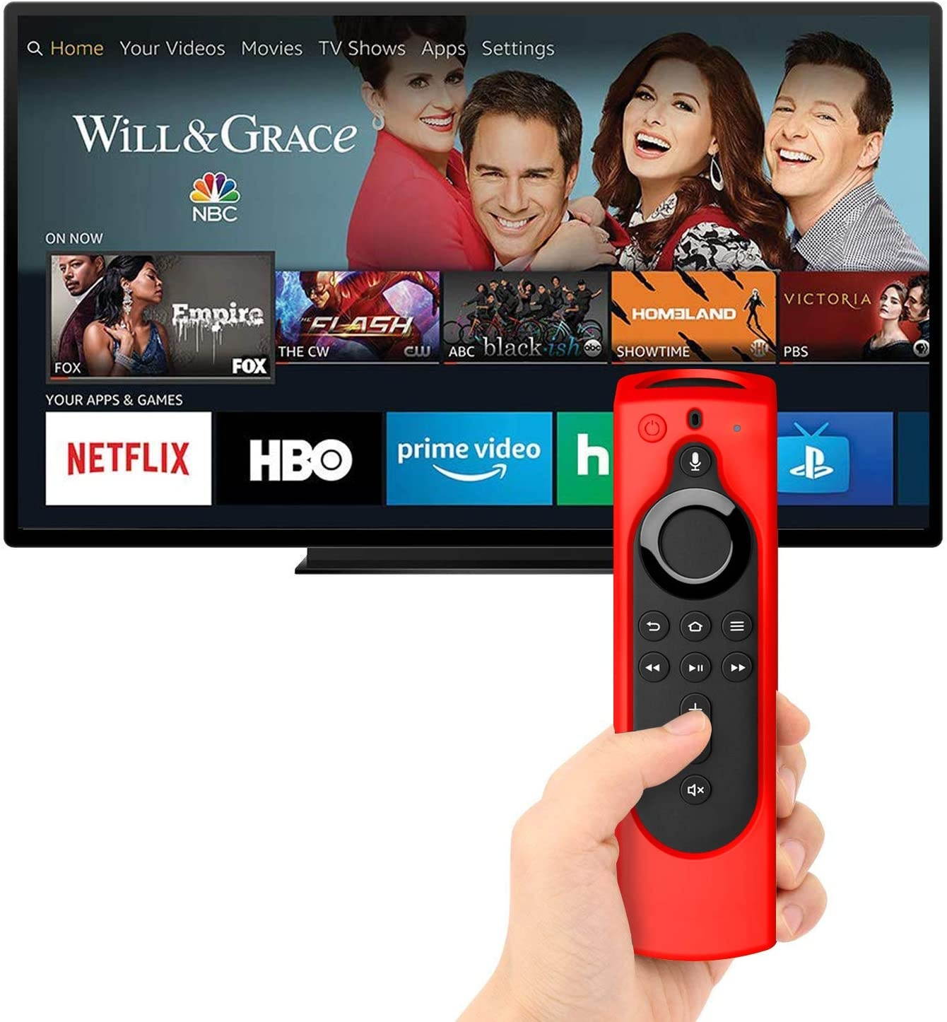 MoKo [2 Pack Protective Remote Case Fit with Fire TV Stick Lite 2020, Fire TV Stick 4K, Fire TV Cube, Fire TV (3rd Gen) with 5.6" Alexa Voice Remote (2nd Gen), [Anti-Slip] Shockproof Silicone Cover