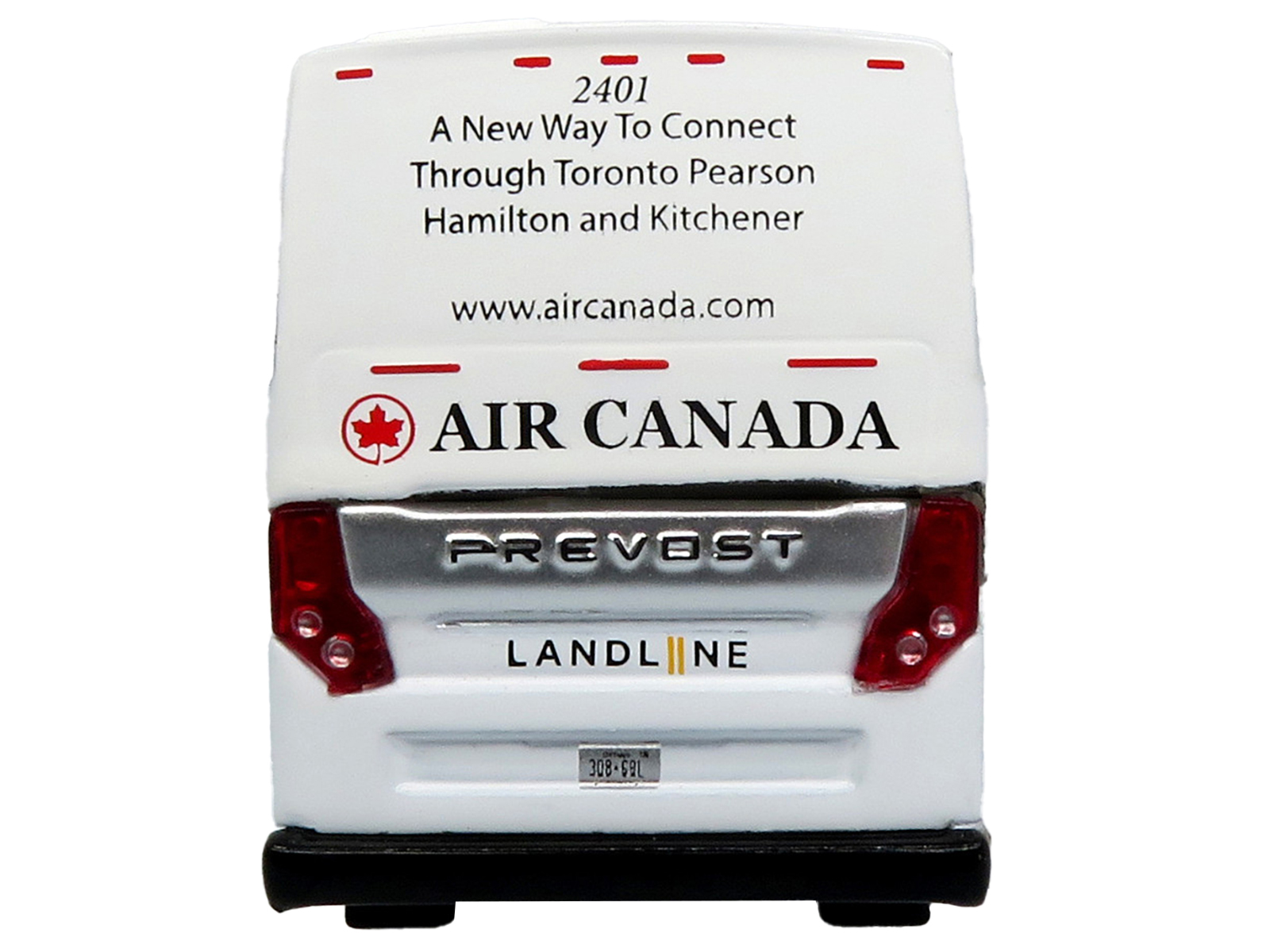 Prevost H3-45 Coach Bus "Air Canada Landline" Black and White Limited Edition 1/87 (HO) Diecast Model by Iconic Replicas
