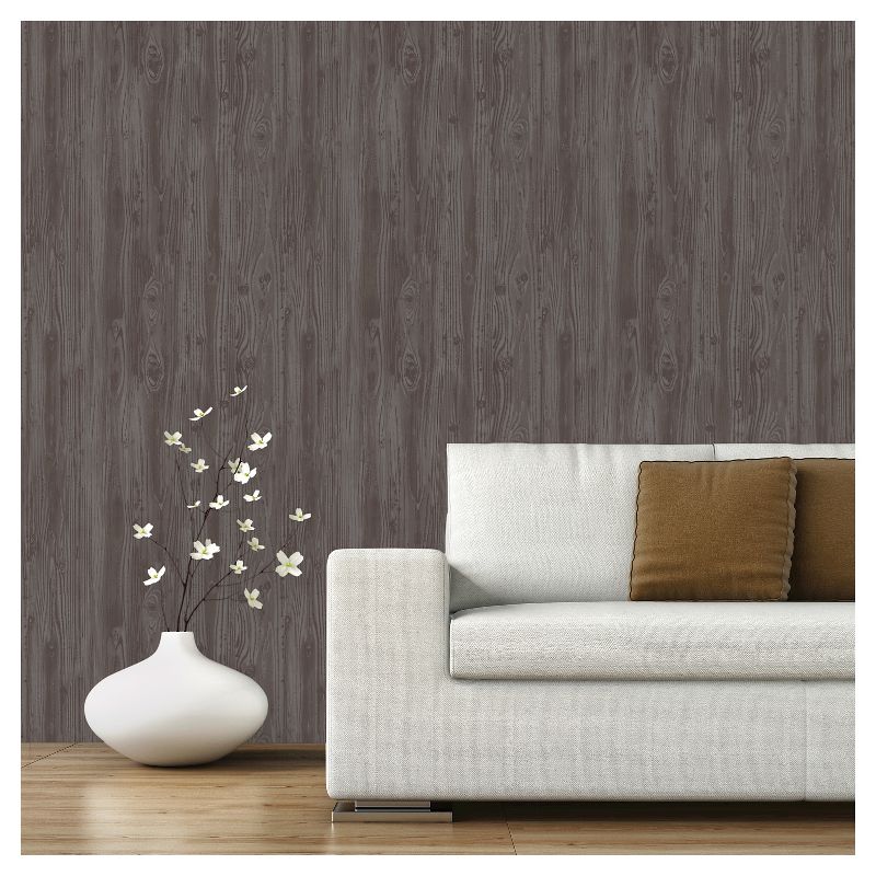 Devine Color Textured Driftwood Peel & Stick Wallpaper Buck
