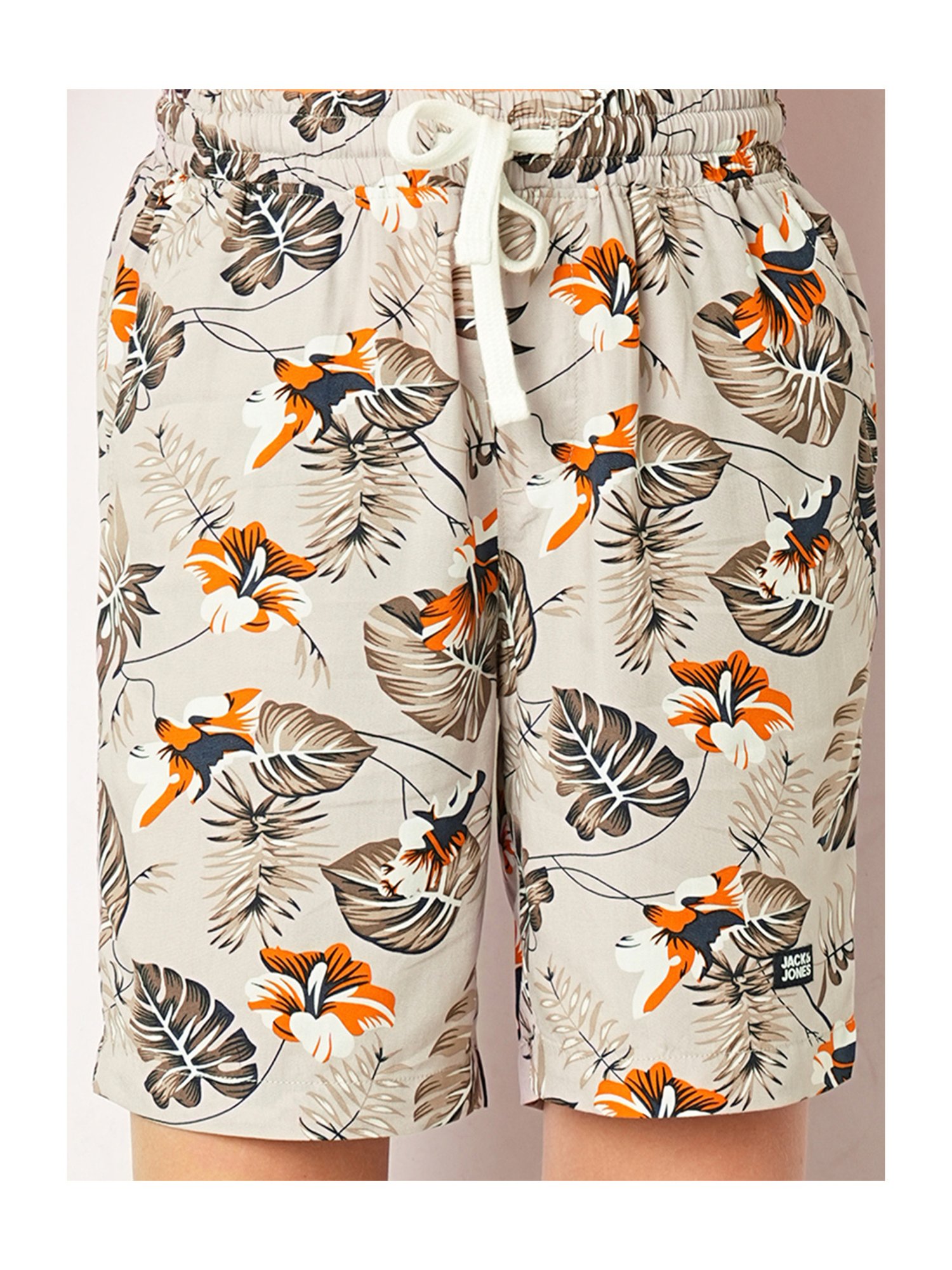 Jack & Jones Junior Beige Printed Shorts