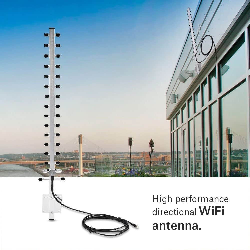 Yoidesu Directional Wireless Yagi Antenna 25dBi 2.4GHz WiFi Antenna with RP-SMA Connector 2M Cable for Wireless Network Router Reapter USB Adapter IP Camera