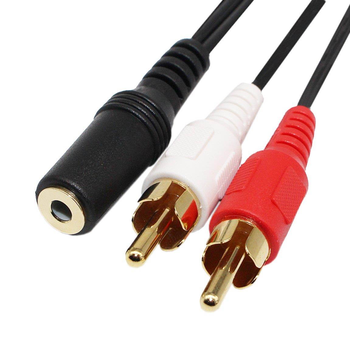 RCA to 3.5MM, VCZHS 2 x RCA Male to 1 x 3.5mm Stereo Female, Y-Cable (Pack of 2)