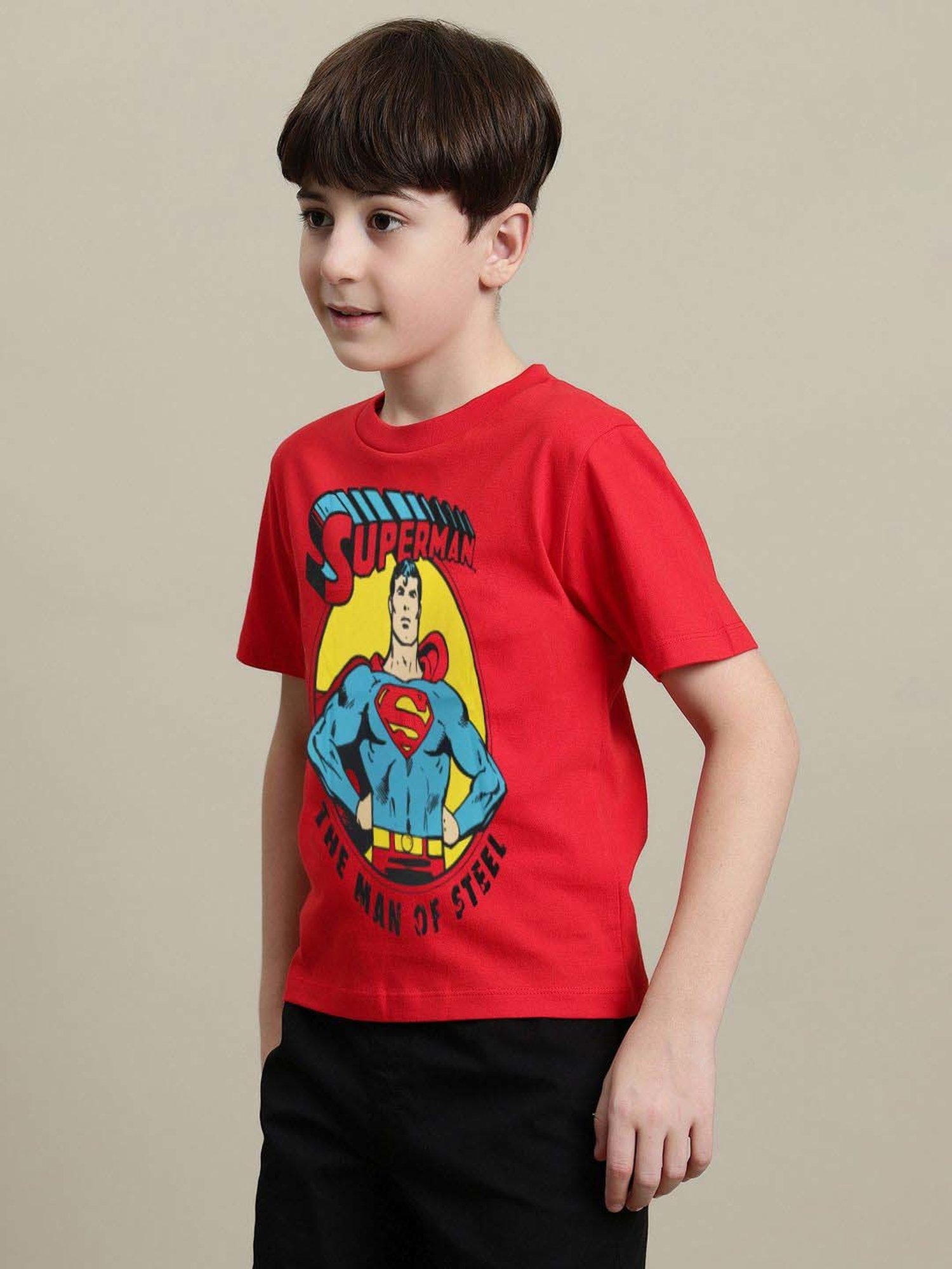Kidsville Boys Red Cotton Printed T-Shirt