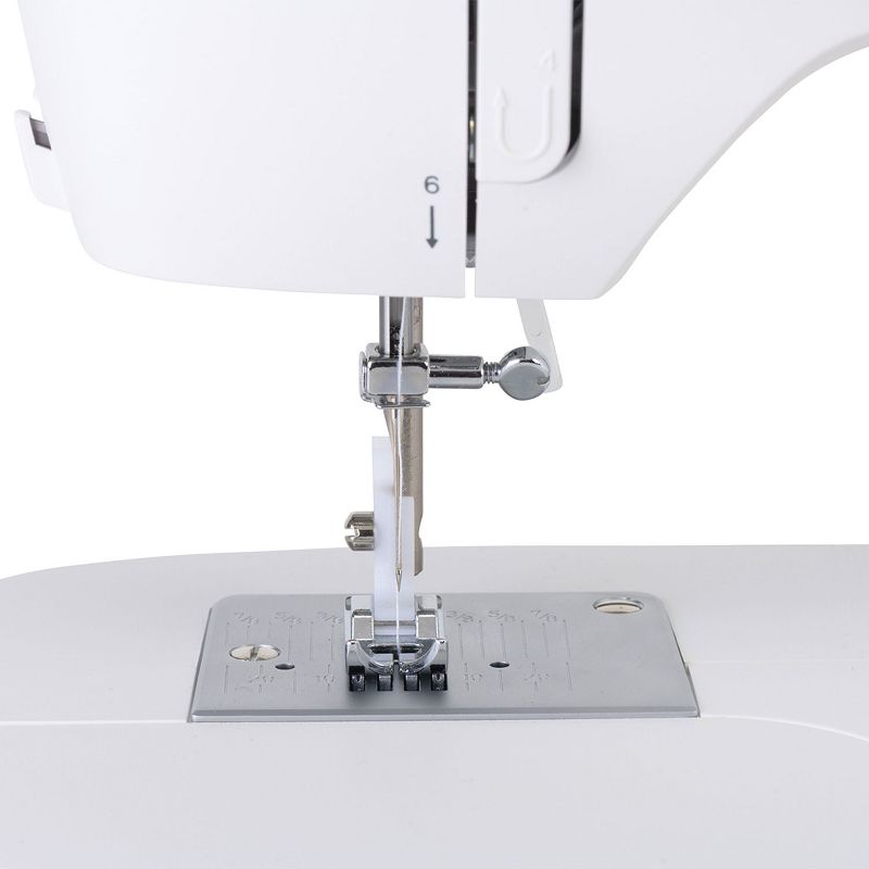 Singer MX231 Sewing Machine with Convenient Built In Needle Threader, 97 Stitch Applications, and Automatic 1 Step Buttonhole, White