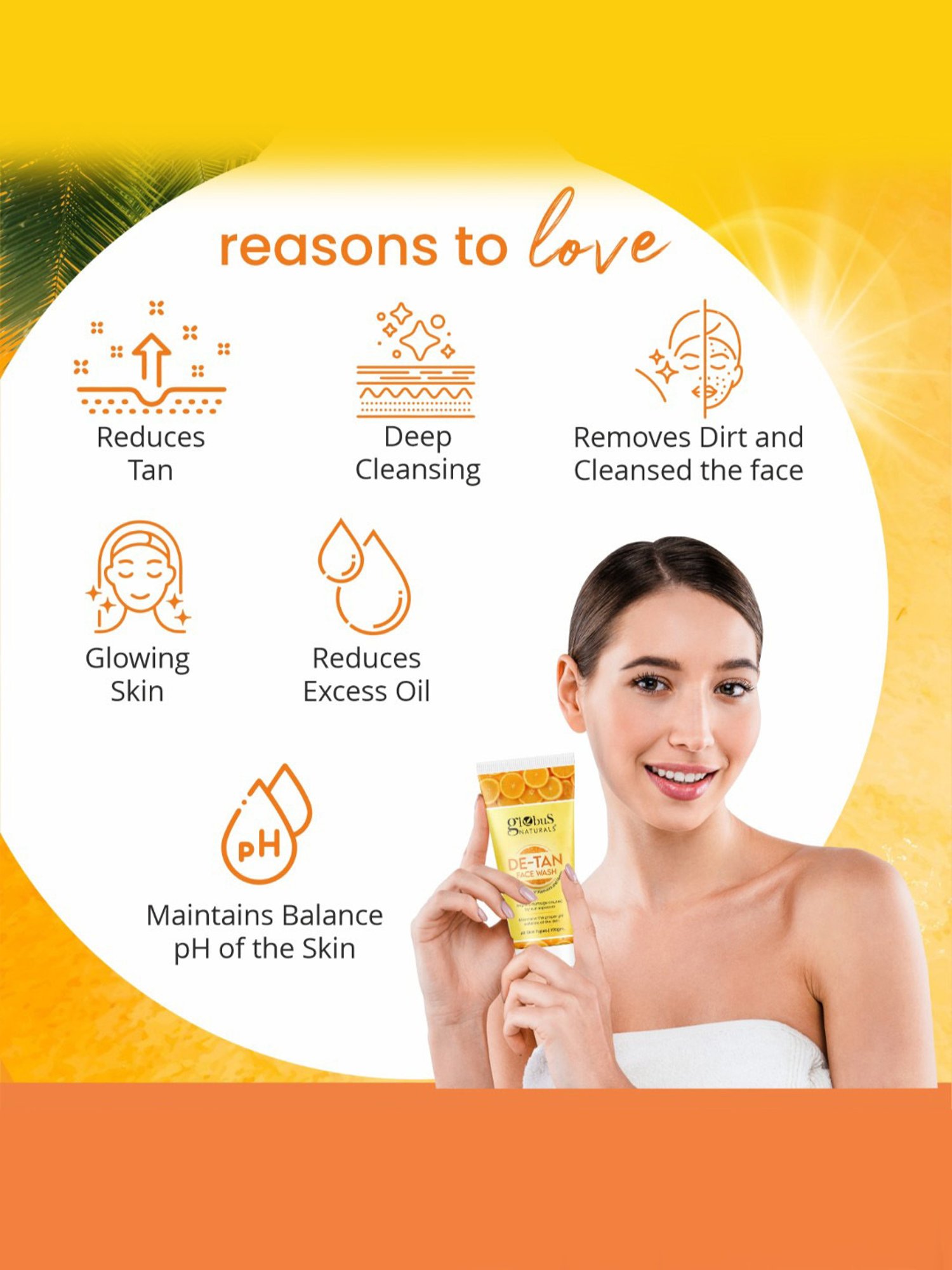 Globus Naturals De-Tan Face Wash - Pack of 5