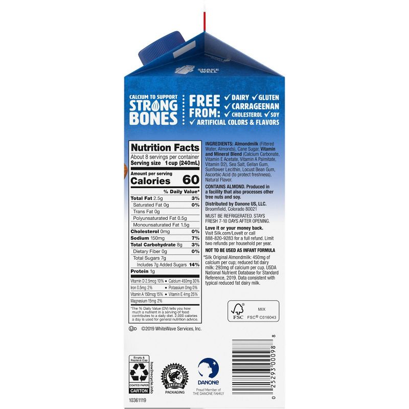 Silk Almond Original Almond Milk - 0.5gal