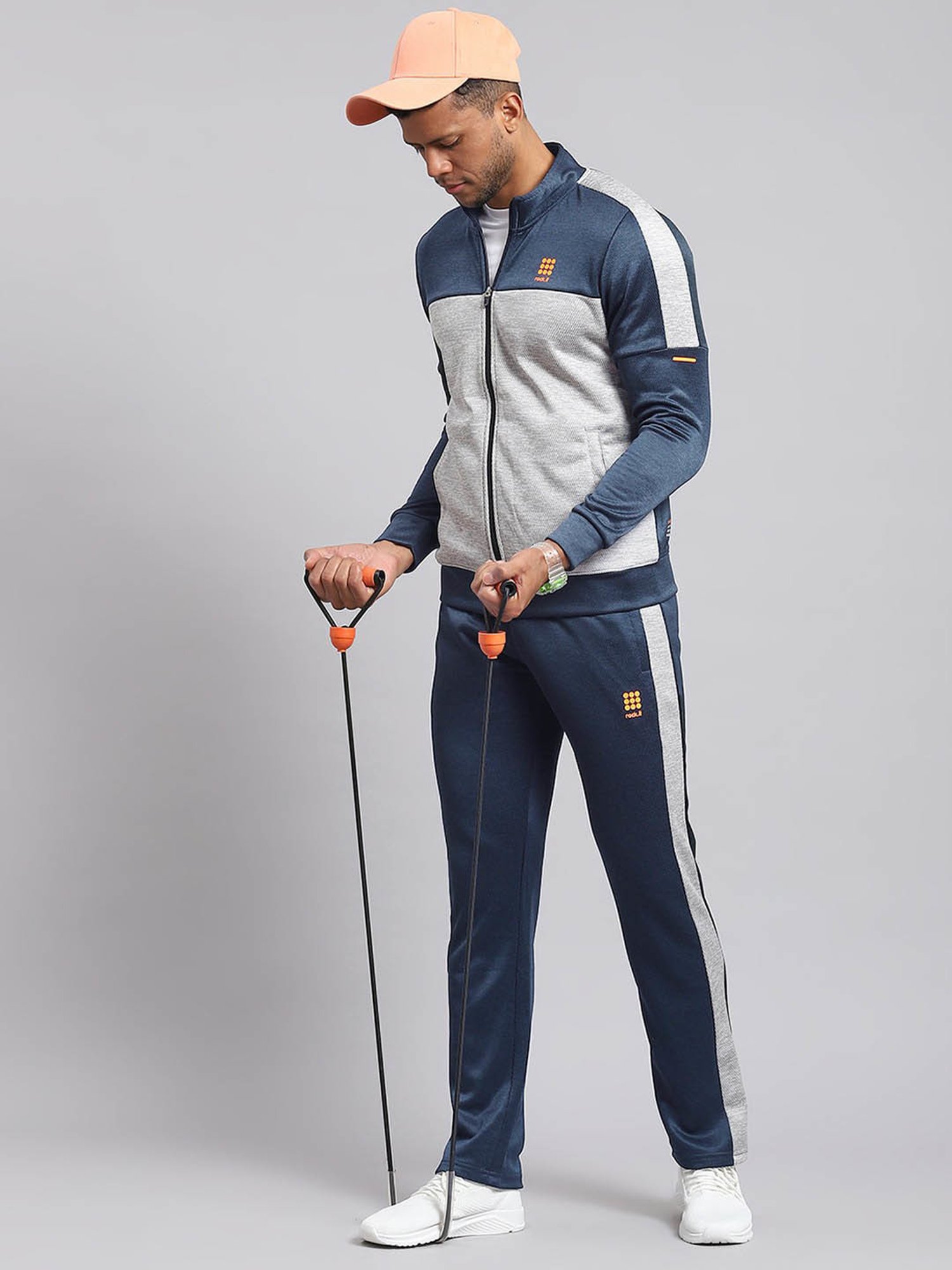 Rock.it Navy Blue Smart Fit Colour Block Tracksuit