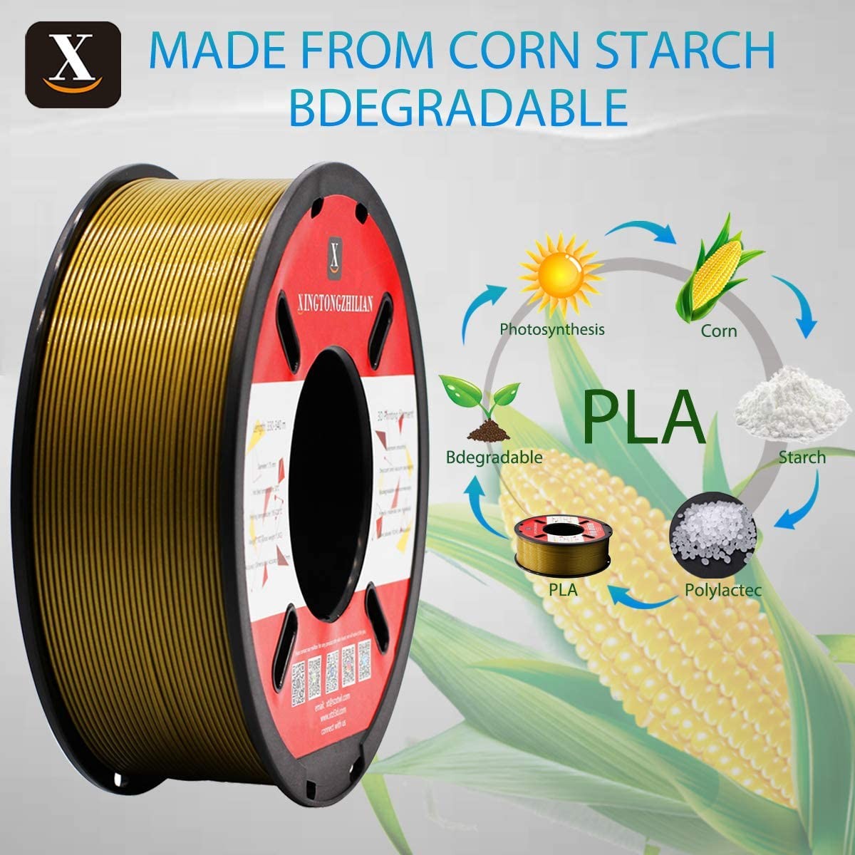 XTZL3D| PLA Material Printing Filament for 3D Printer, 1.75mm,1kg,Bronze
