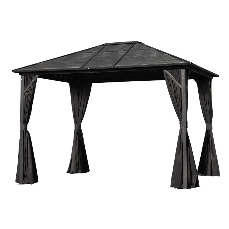 12'x10'x9' Galvanized Steel Outdoor Hardtop Gazebo - Veikous