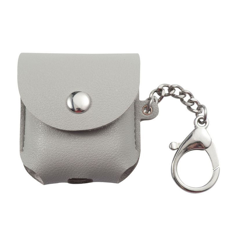 Insten PU Leather Case For AirPods 1 & 2, Carrying Pouch Pocket PU Leather Cover with Keychain, Gray