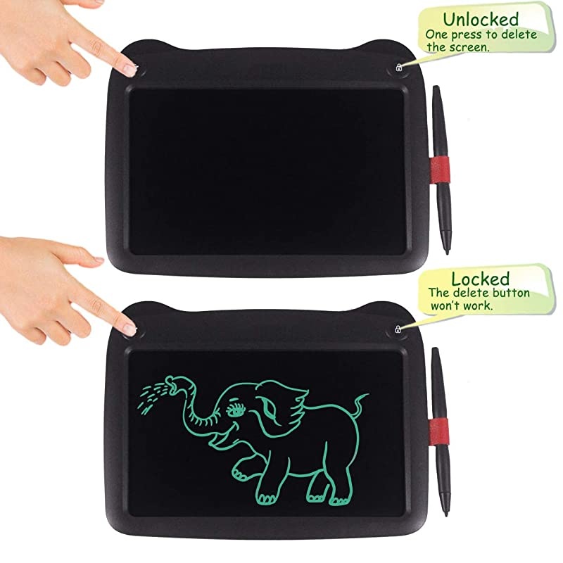9 inch Writing ampDrawing Board Doodle Board Toys for Kids  Birthday Gift for 45 Years Old Kids LCD Writing Tablet with Stylus Smart Paper for Drawing Writer sBlack
