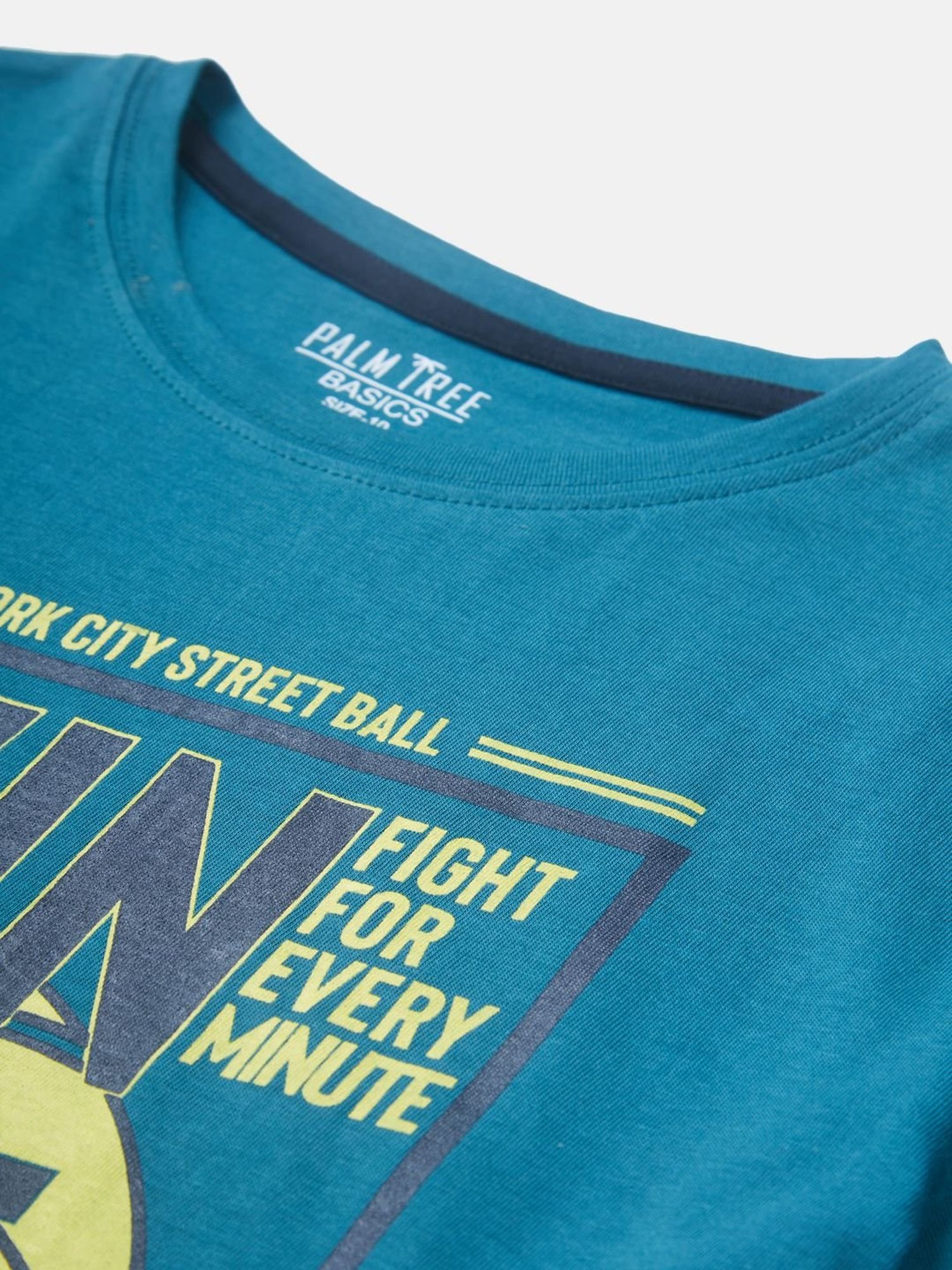 Palm Tree Kids Teal Printed T-Shirt