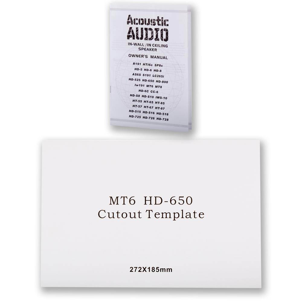 Acoustic Audio MT-6 Flush Mount In Wall Speakers with 6.5" Woofers Pair