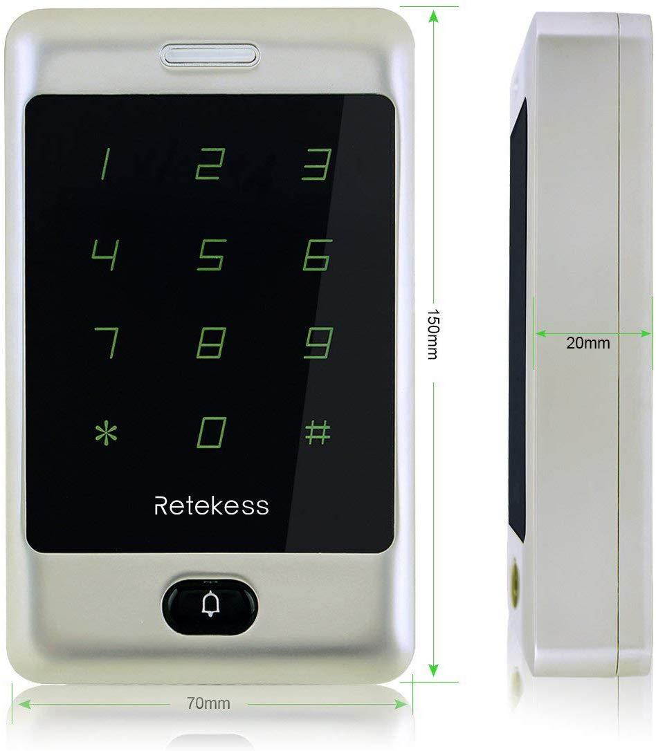 Retekess T-AC800 Access Control Keypad Access Touch Keypad RFID Keypad Wiegand Keypad 8000 User 125KHz Access Control Exit Button