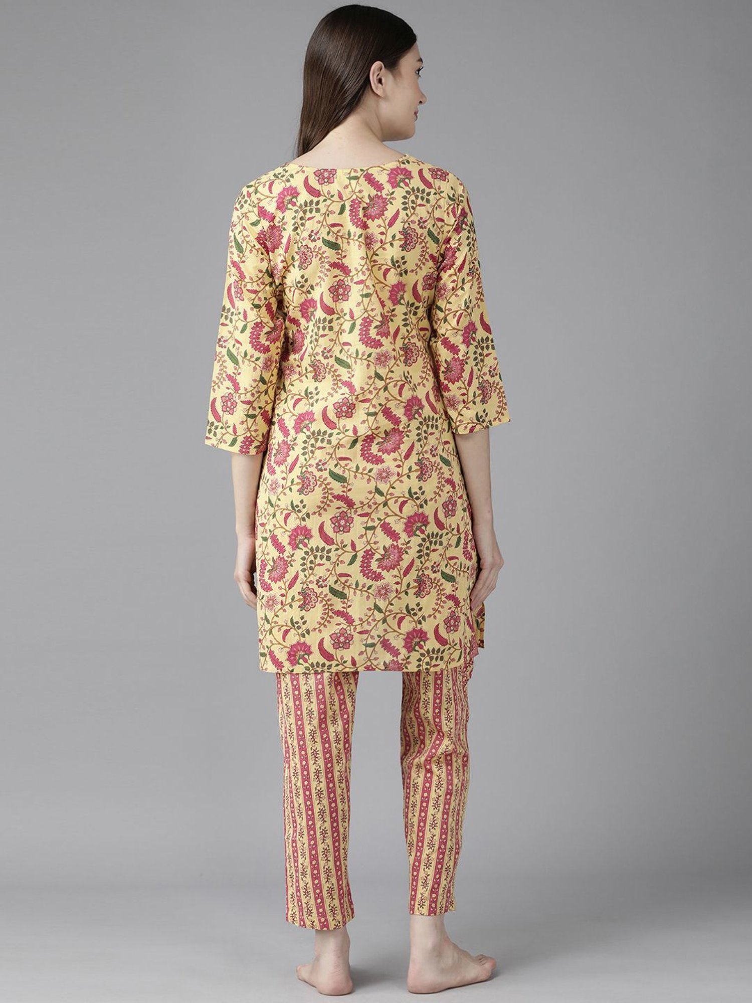 Prakrti Blue Cotton Printed Kurta Pant Set