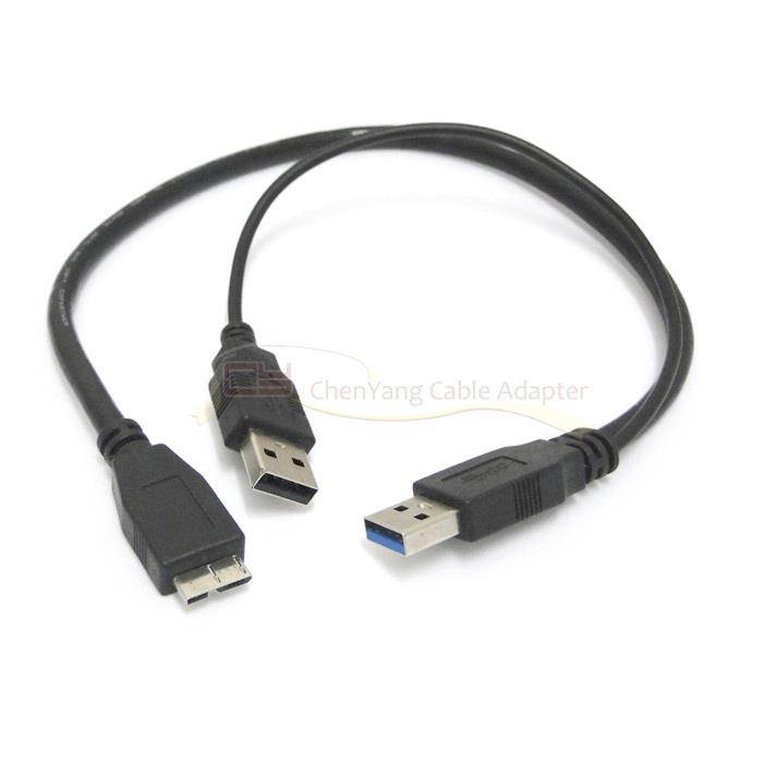 USB 3.0 Y Type Splitter cable A Male to Micro USB 3.0 Male for Hard Disk