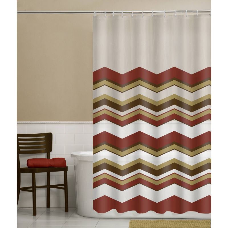 13pc Chevron PEVA Shower Curtain and Rings Set - Zenna Home