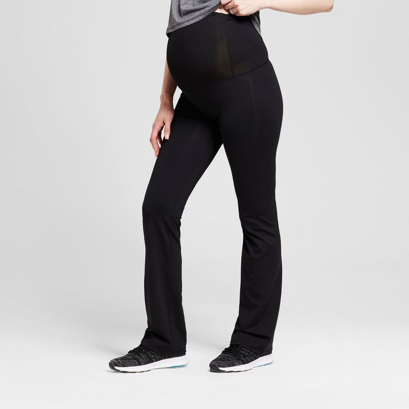 Maternity Crossover Panel® Active Bootcut Pants - Isabel Maternity™ by Ingrid & Isabel® Black XS