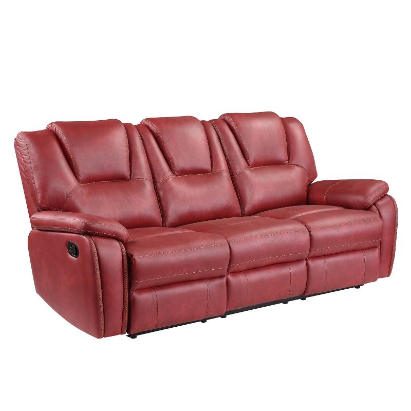 Katrine Manual Reclining Sofa Red - Steve Silver Co.