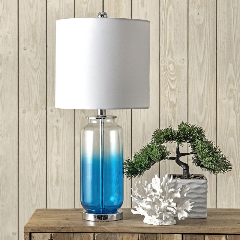 nuLOOM Sparks 25" Glass Table Lamp Lighting - Blue 24.5" H x 11" W x 11" D