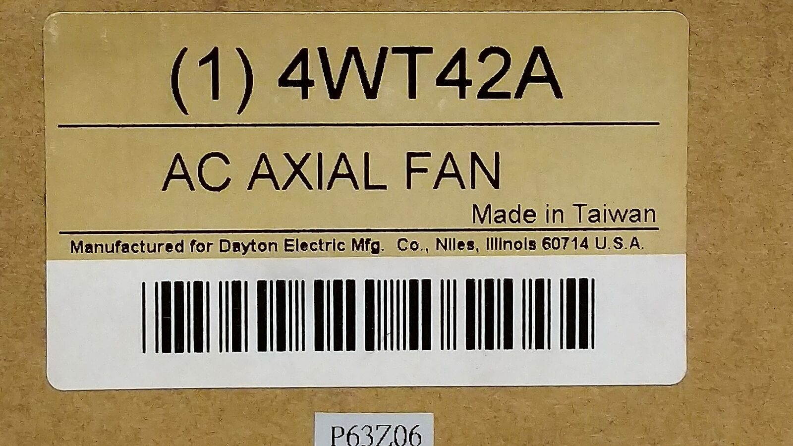 Dayton 4WT42A Axial Fan