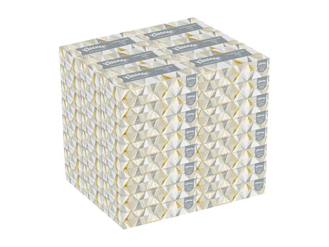 Kleenex Professional Facial Tissue for Business (21606), Flat Tissue Boxes, 48 Boxes / Case, 125 Tissues / Box