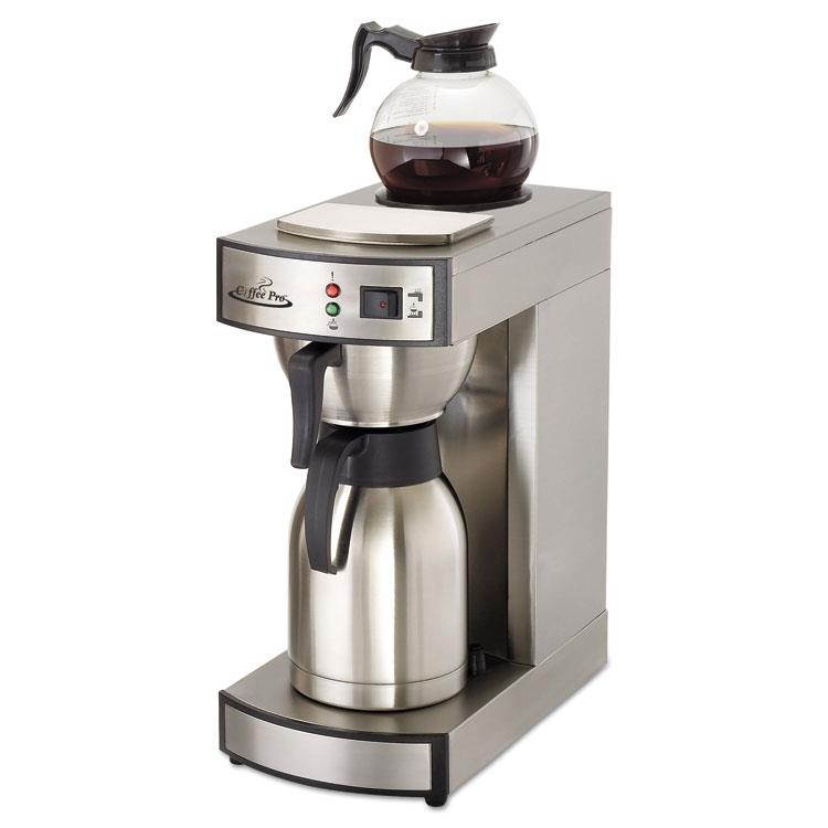 Coffee Pro CPRLT Thermal Institutional Brewer, Stainless Steel, 12 Cup, 15 1/2 X 14 3/4 X 17