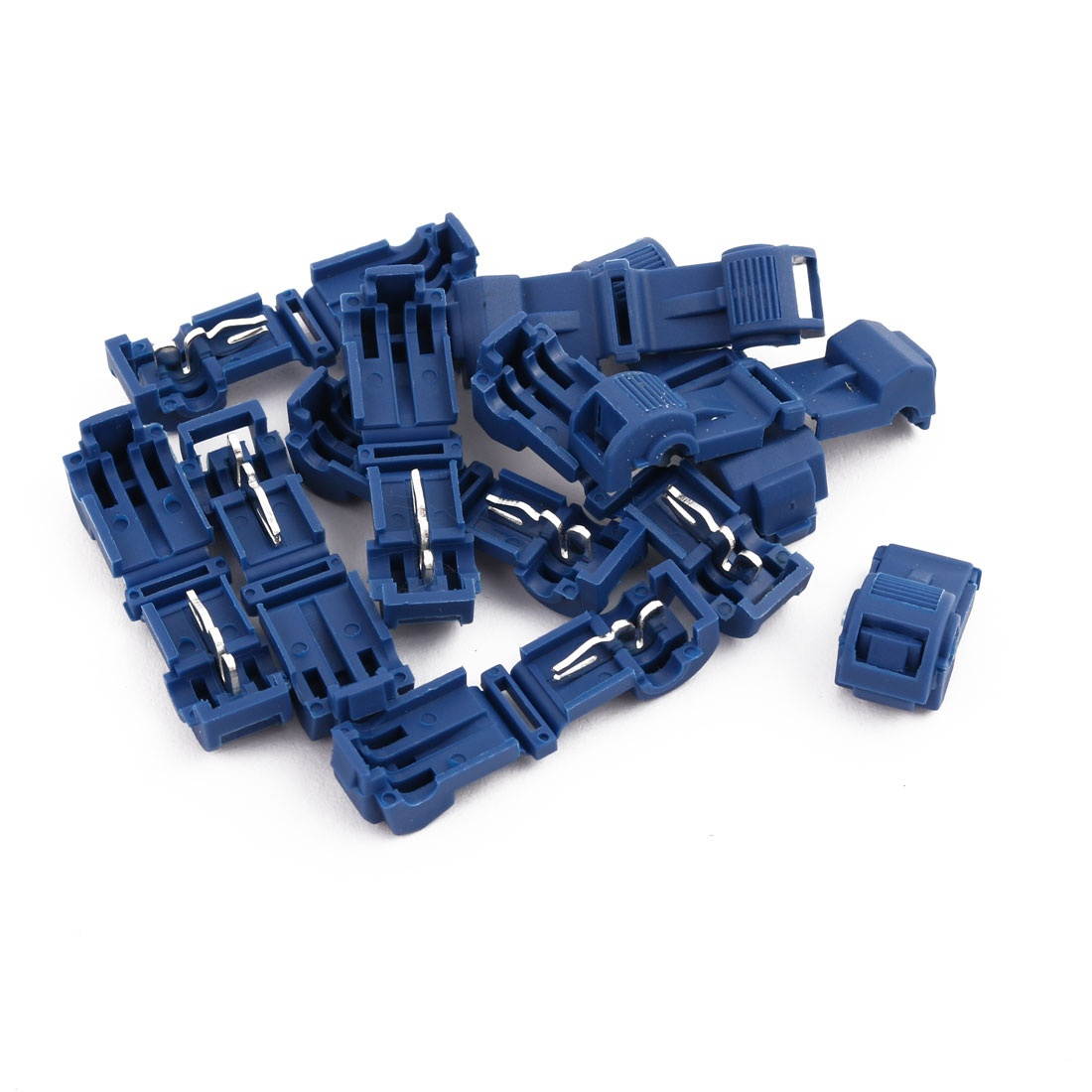10Pcs Self-Stripping Electrical T-Tap Wire Spade Connectors Terminal Crimp Blue