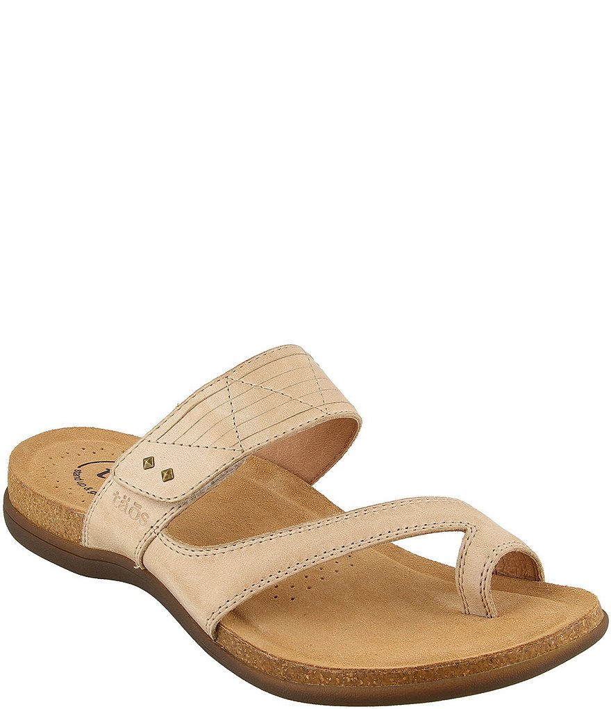 Taos Footwear Zone Leather Toe Loop Sandals