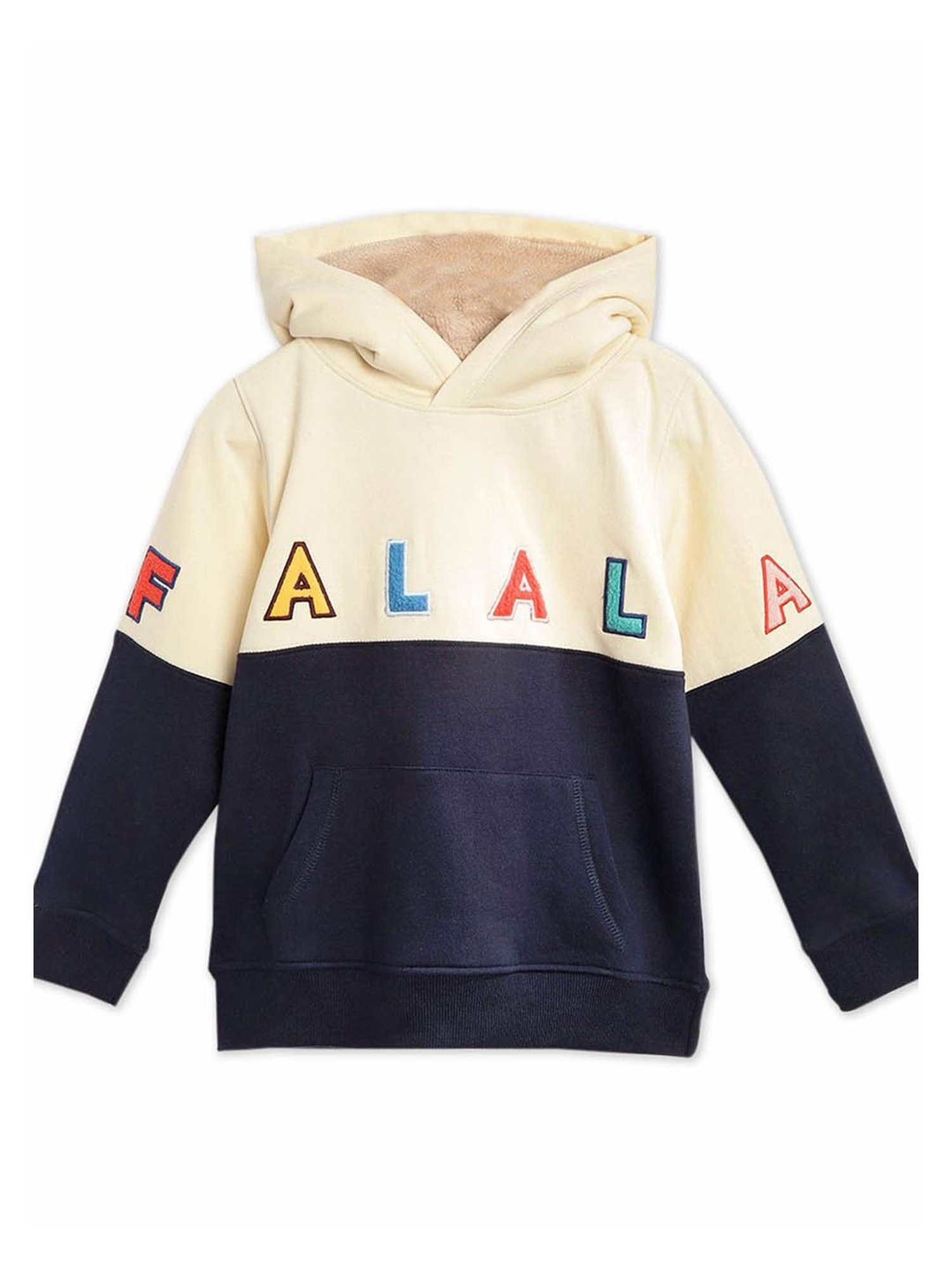 Cherry Crumble By Nitt Hyman Kids Off White & Navy Applique Hoodie