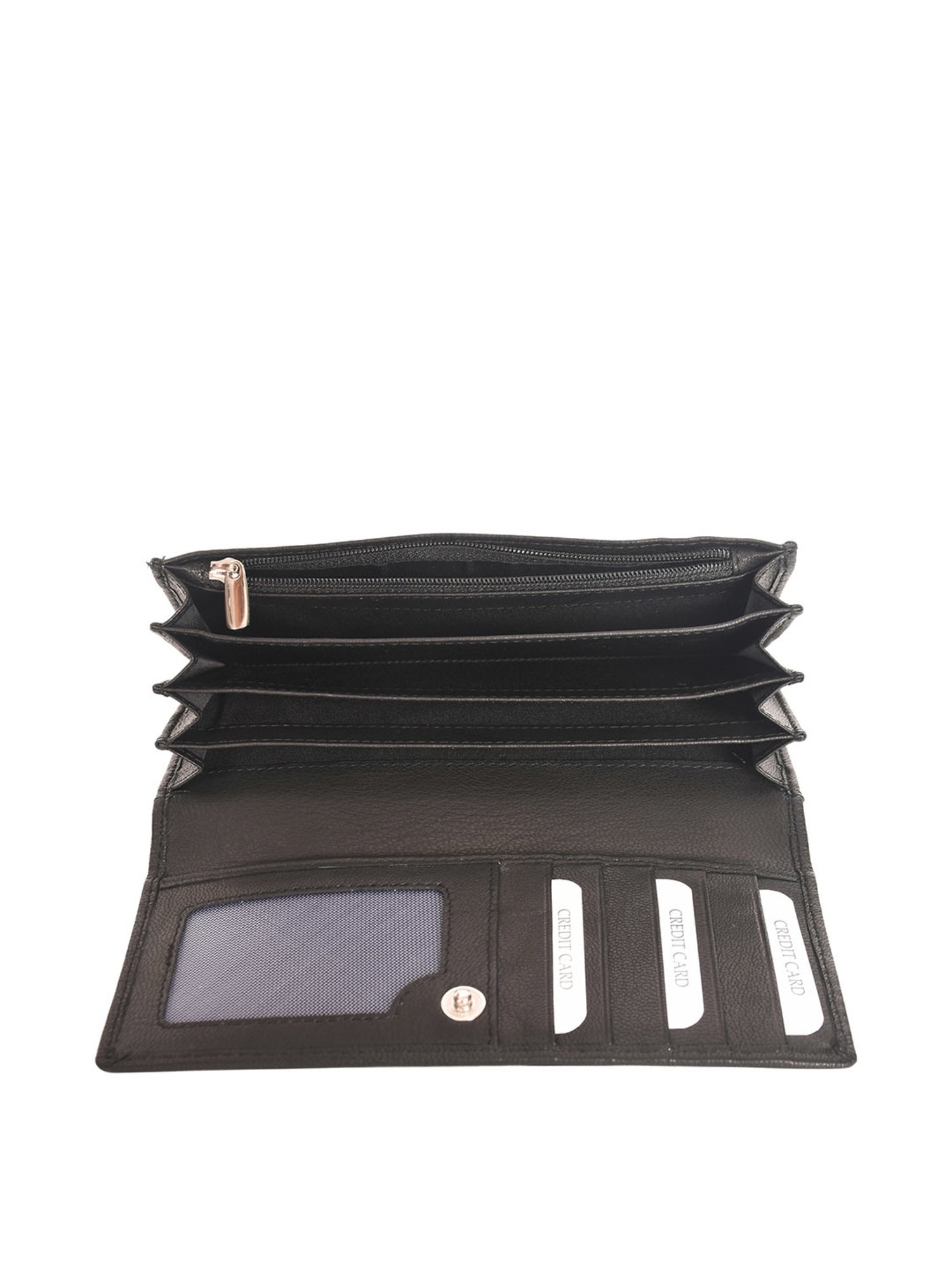 SASSORA Black Solid Rfid Wallet for Women