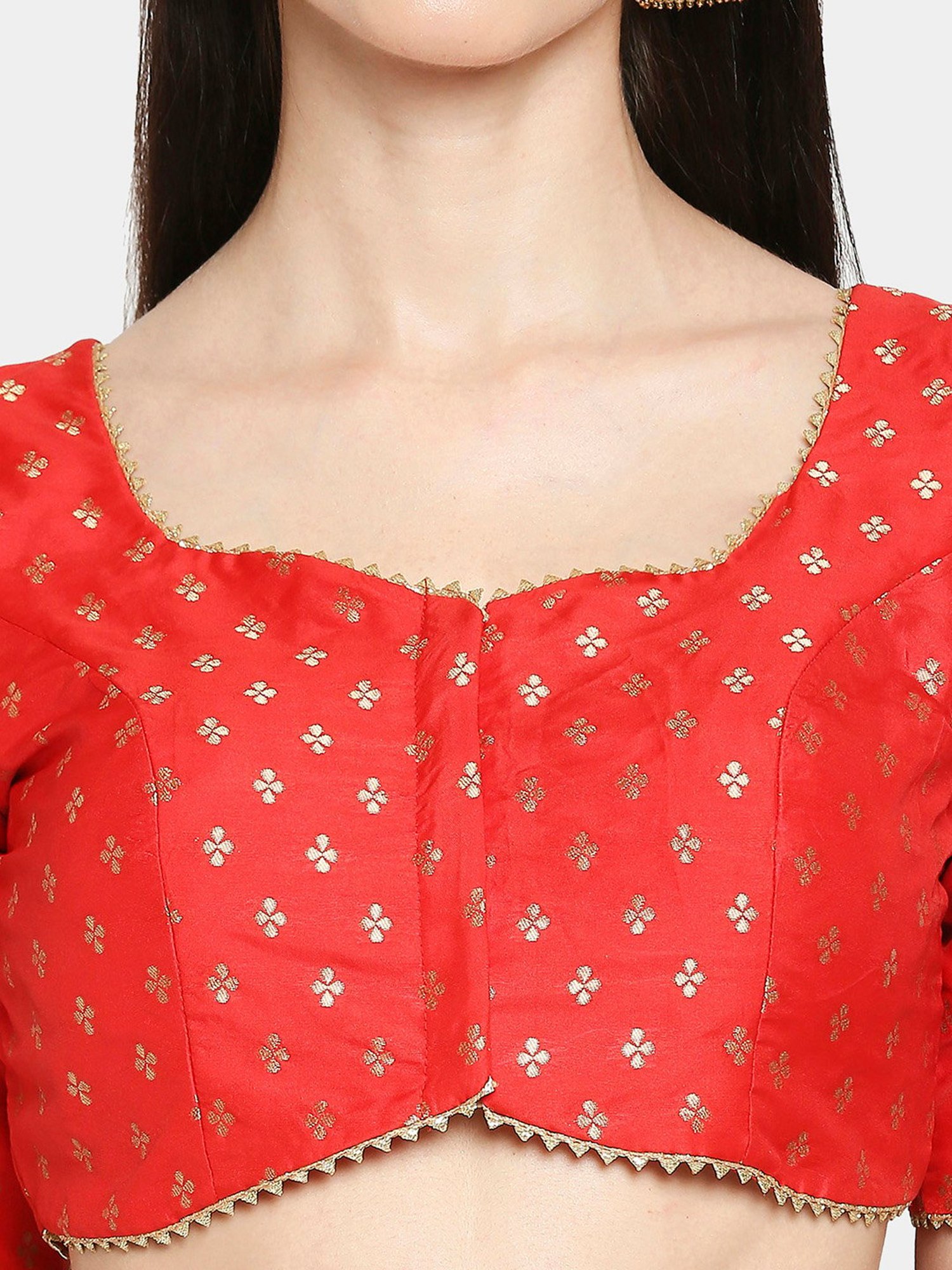 Salwar Studio Red Textured Blouse